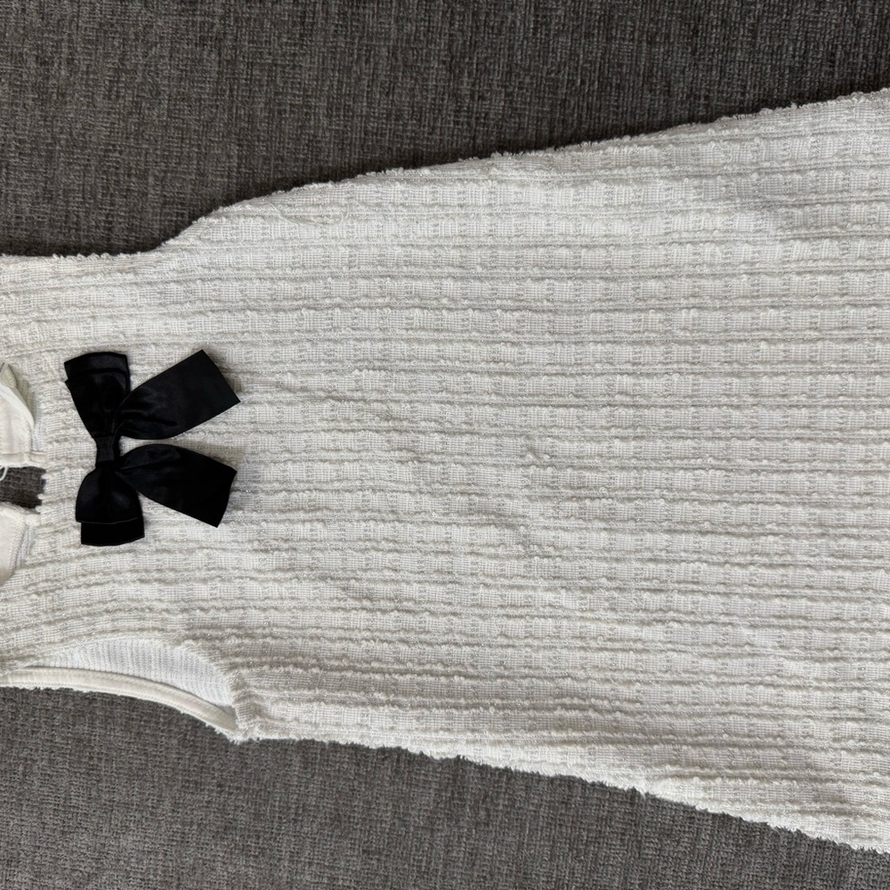 H&M Textured White and Black Dress